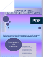 Bunăstarea Fizică - Dimensiune A Calităţii Vieţii