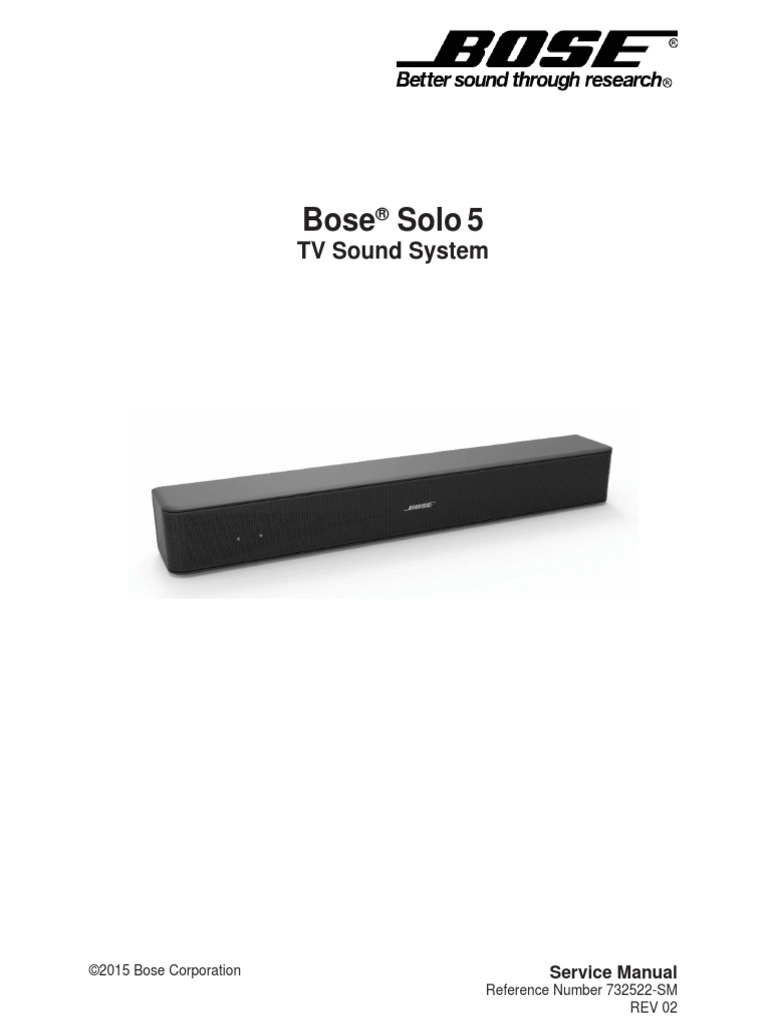 【箱取説付】Bose Solo 5 TV sound system Bose Solo-5 Tv-Sound System Rev.02 | PDF | Electrostatic Discharge