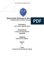 Formación Del Contrato de Trabajo - Luisanny Ferreira 100636080