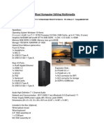 Spesifikasi Komputer Editing Multimedia