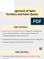 Management of Sales Territory and Sales Quota