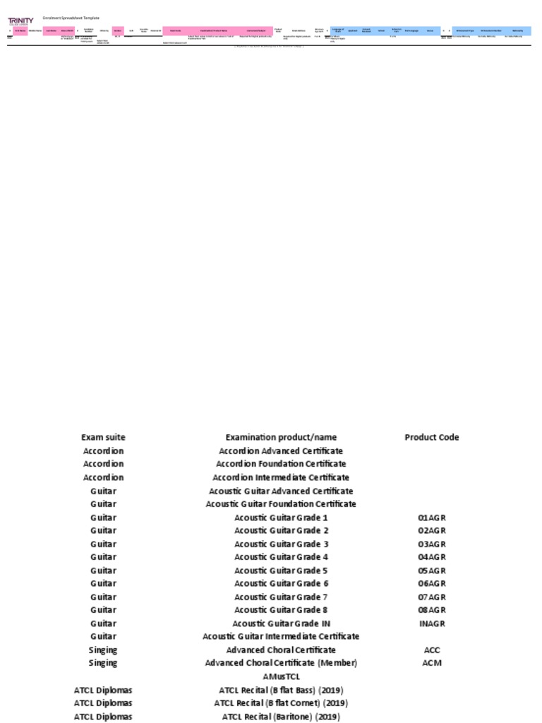 TCL Enrolment File Version April 2022 (Music & Theory) - Format | PDF ...