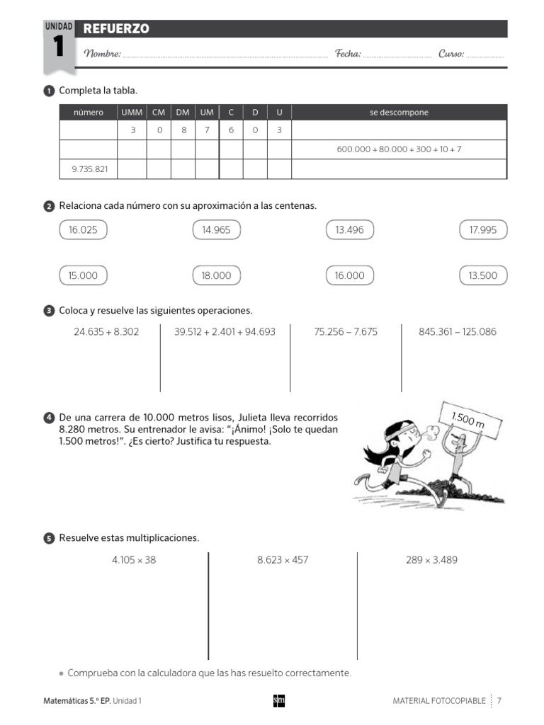 5 Ep Matematicas SM Refuerzo 1 | PDF | Geometría Elemental | Matemática ...