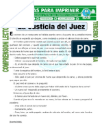 Ficha La Justicia Del Juez para Tercero de Primaria