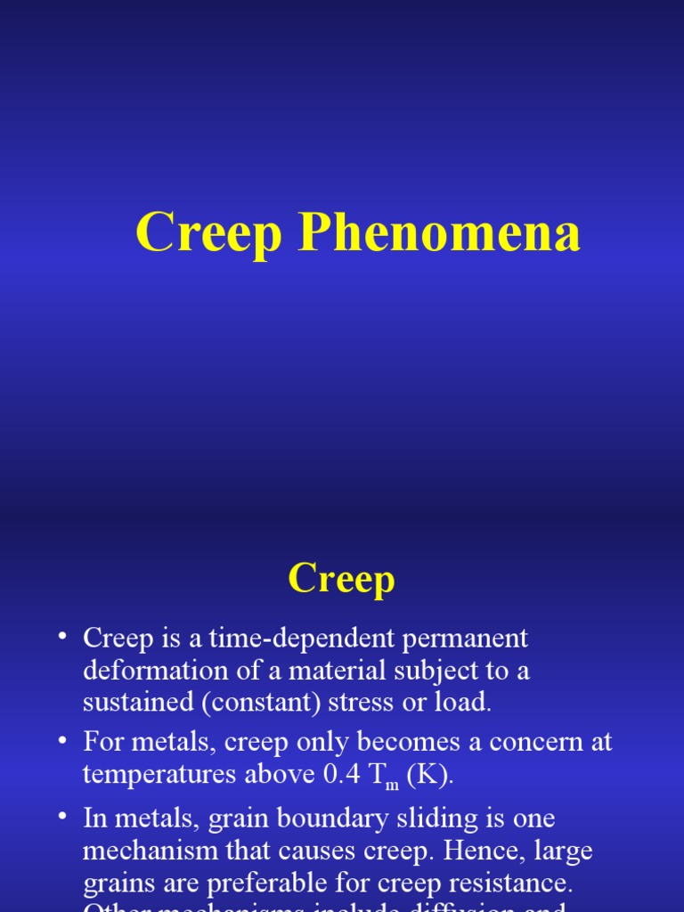 Understanding Metal Creep Phenomena | PDF