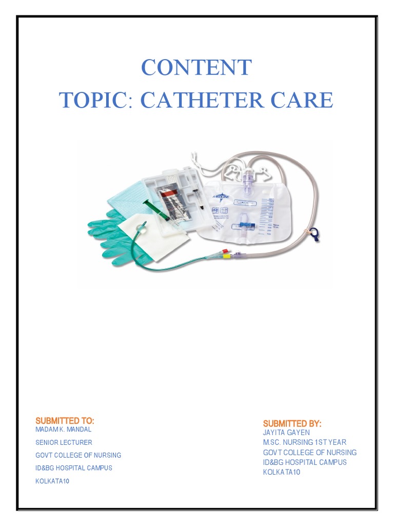 Jayita S Topic Catheter Care New Pdf Labia Hand Washing