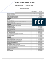 Extrato de Disciplinas: Pedagogia - Licenciatura