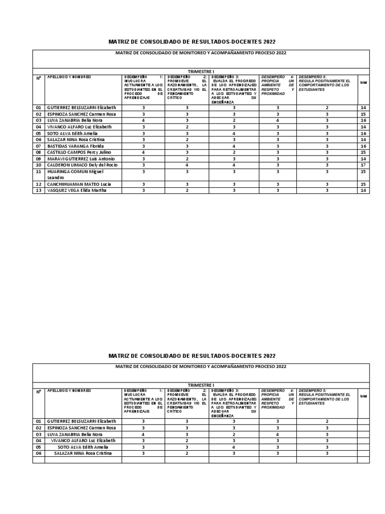 Monitoreo Consolidado 2022 | PDF