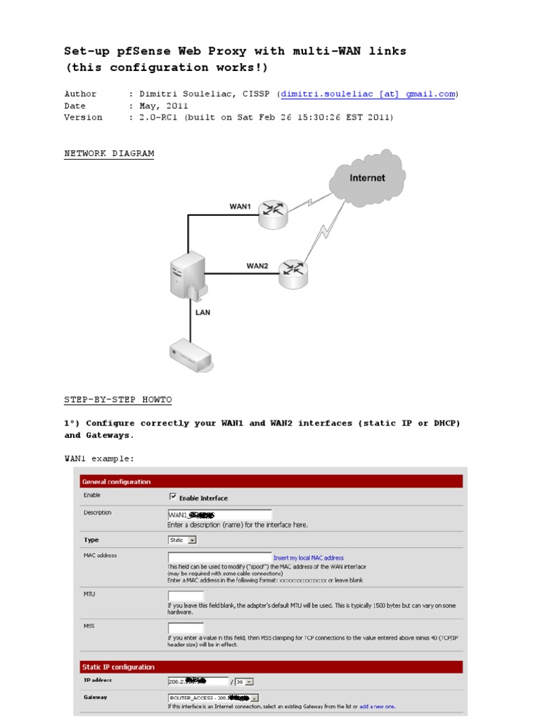 pfSense Multi-WAN Proxy Setup Guide | PDF