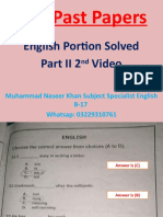 Part II NTS Past Papers English Portion Solved