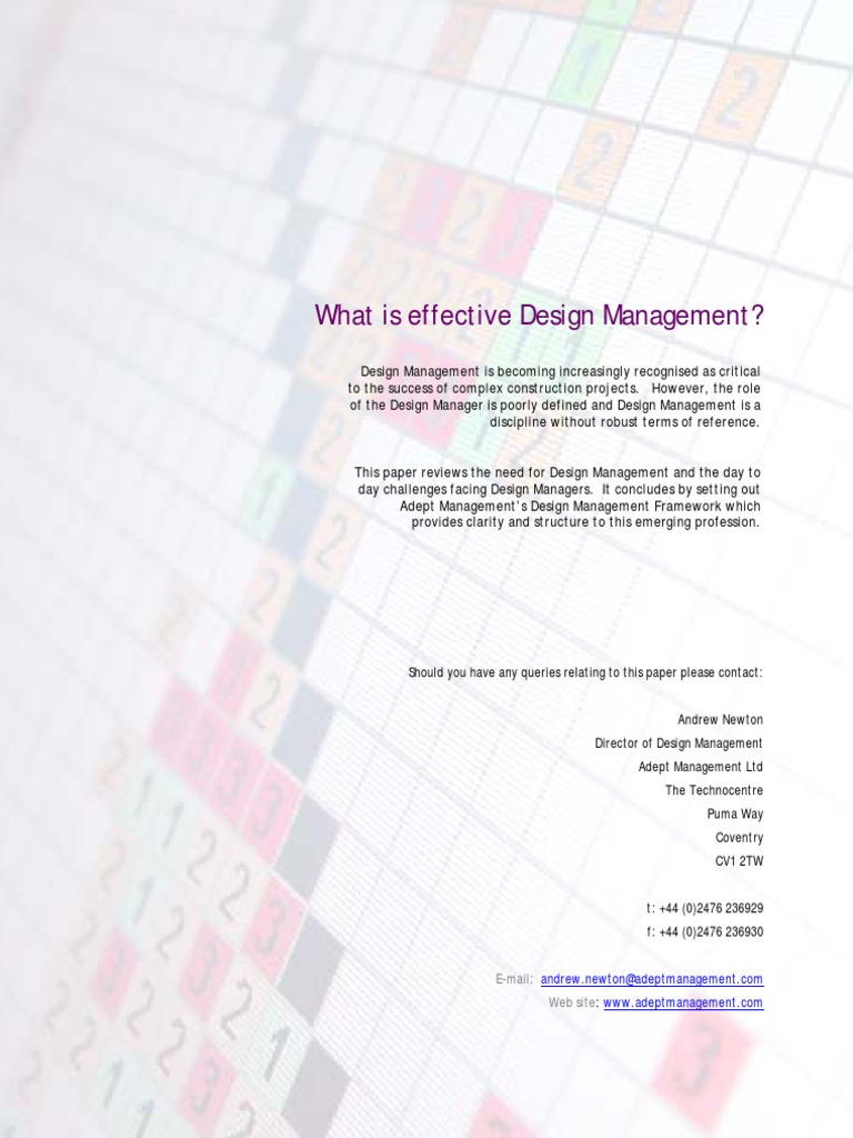 Design Management Design Consultant