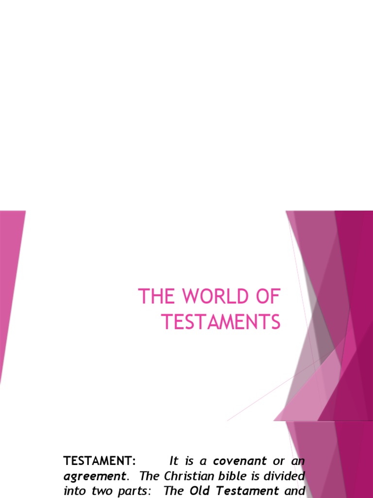 Overview of Testaments in the Bible | PDF | Nevi'im | Apocalyptic ...