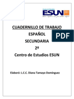Cuadernillo de Trabajo Español 2° Sec 2020-2021