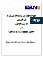 Cuadernillo de Trabajo Español 3° Sec 2020-2021