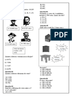 Matemática, Ciências e Português: prova de múltipla escolha