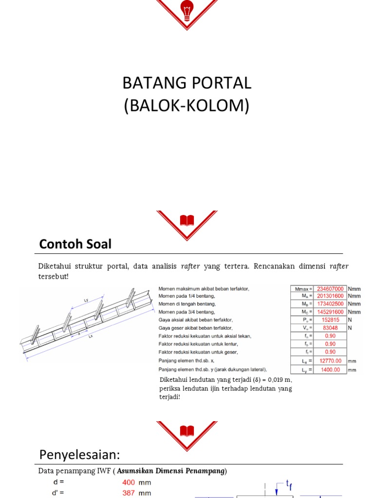 Perhitungan Lendutan Rafter Portal | PDF
