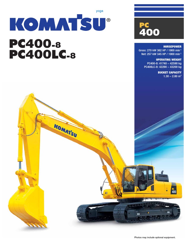 Komatsu PC400-8 Excavator Specs | PDF | Horsepower | Engines