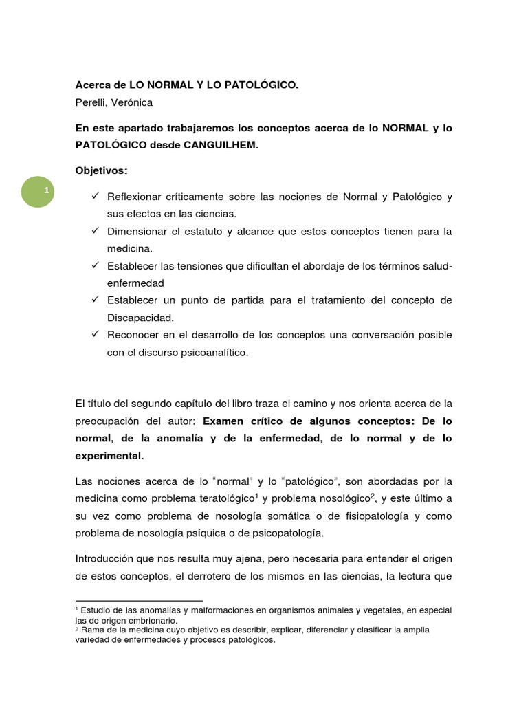 Clase LO NORMAL Y LO PATOLÓGICO. Verónica Perelli | PDF | Psicoanálisis ...