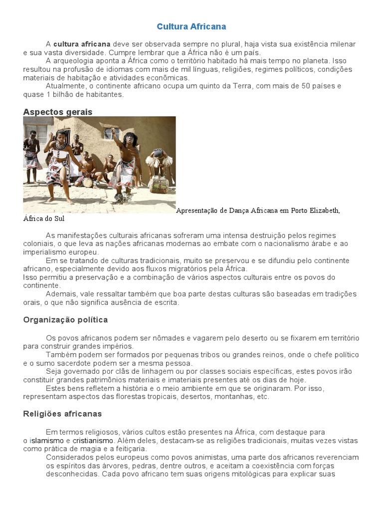 Cultura Africana | PDF | África