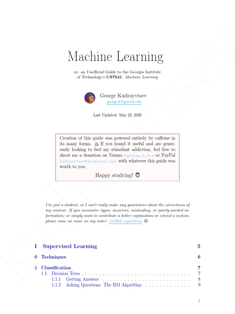 Machine Learning Summarized Notes 1660762916 | PDF | Cluster Analysis ...