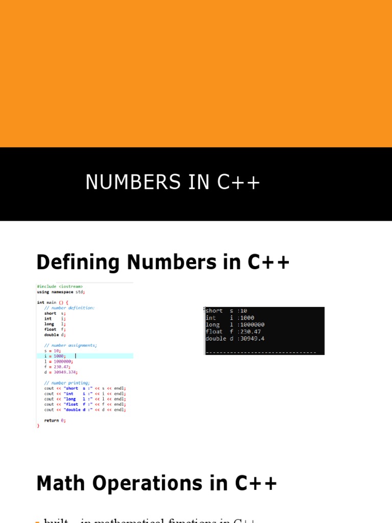 Numbers in C++ | PDF