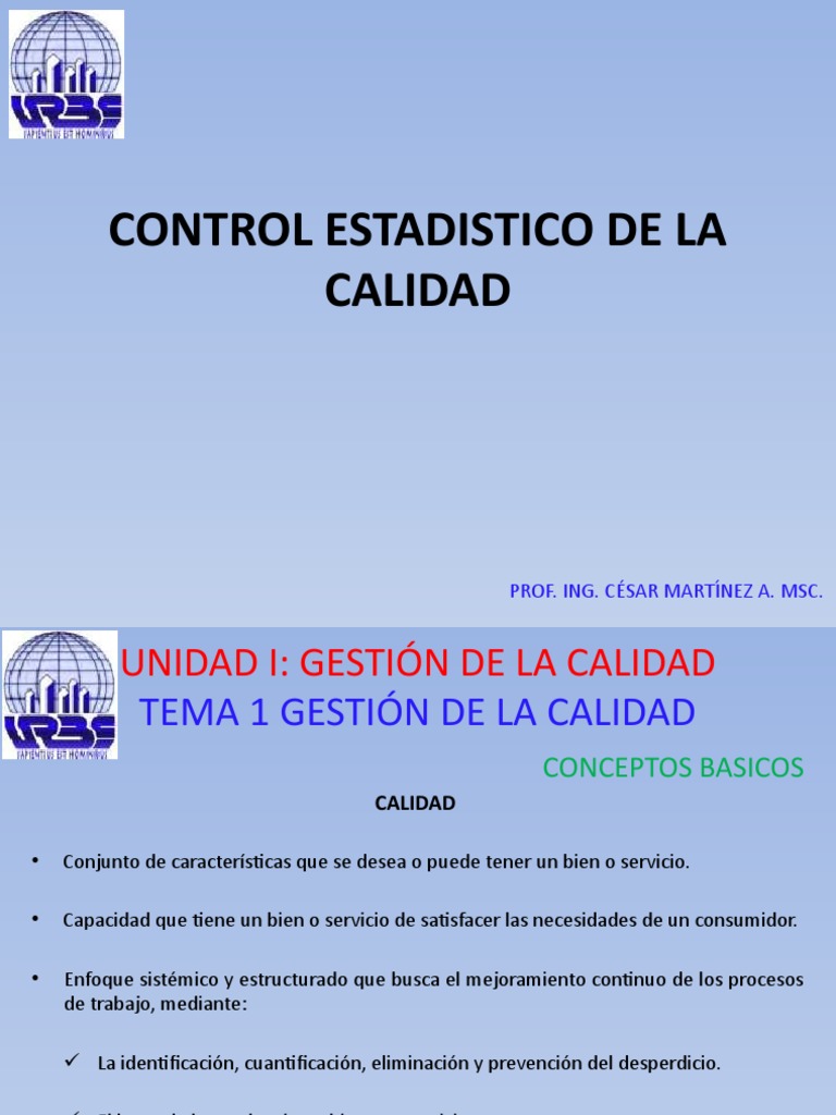 Control Estadistico de La Calidad U1-T1 | PDF | Calidad (comercial ...