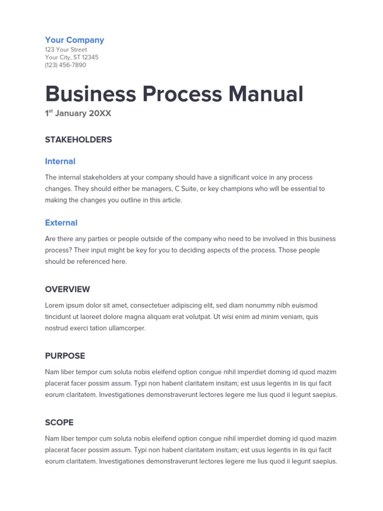 Business Process Manual | PDF