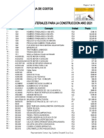 PRECIO MATERIALES Año 2021 de Obra Civil