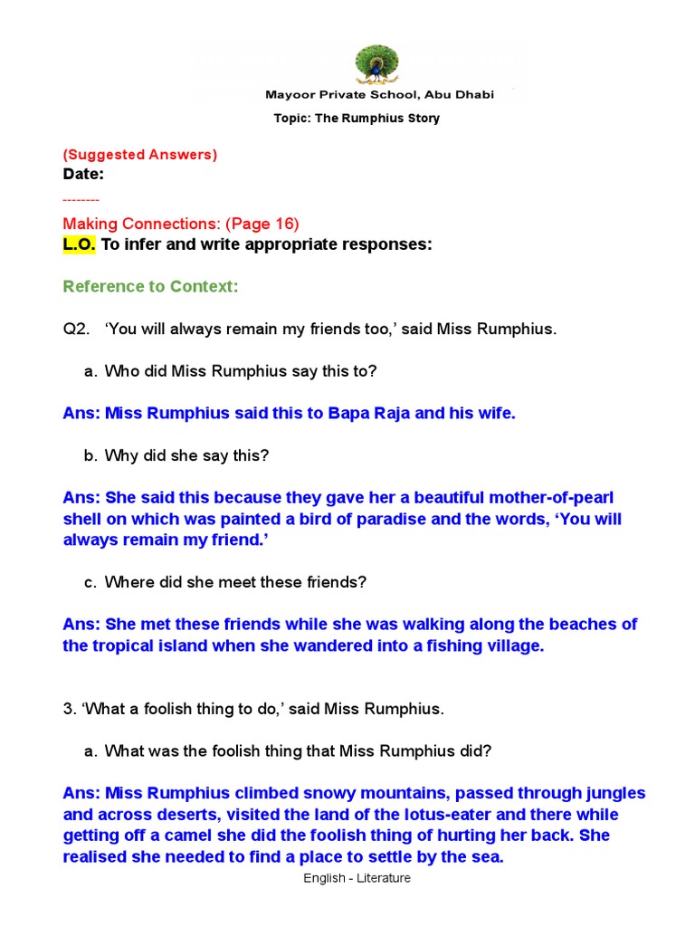 The Journey of Miss Rumphius | PDF