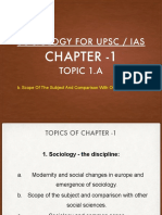 SOCIOLOGY FOR UPSC / IAS: CHAPTER 1 TOPIC 1.A - SCOPE OF THE SUBJECT AND COMPARISON WITH OTHER SOCIAL SCIENCES