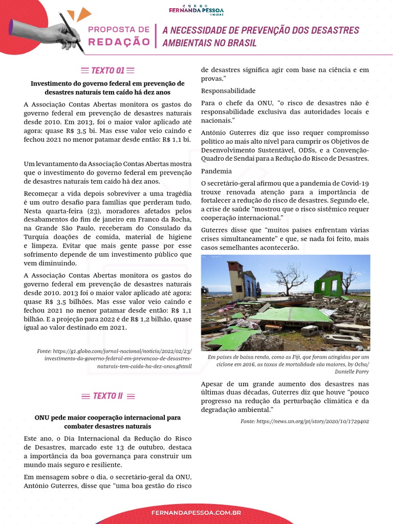 A Necessidade de Prevenção Dos Desastres Ambientais No Brasil Enem ...