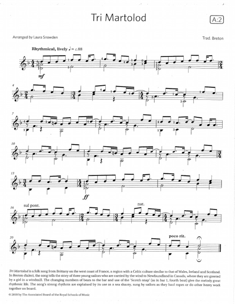 Partition Tri Martolod Piano | Tri Martolod Tablature – QGIUXA