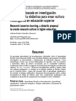 Aprendizaje Basado en Investigación: Una Propuesta Didáctica para Crear Cultura Investigativa en Educación Superior