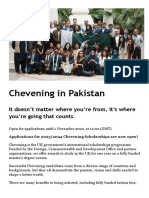 WWW Chevening Org Scholarship Pakistan