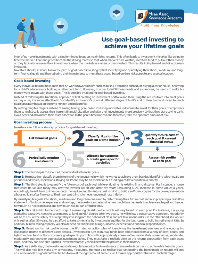 Use Goal Based Investing To Achieve Your Lifetime Goals PDF