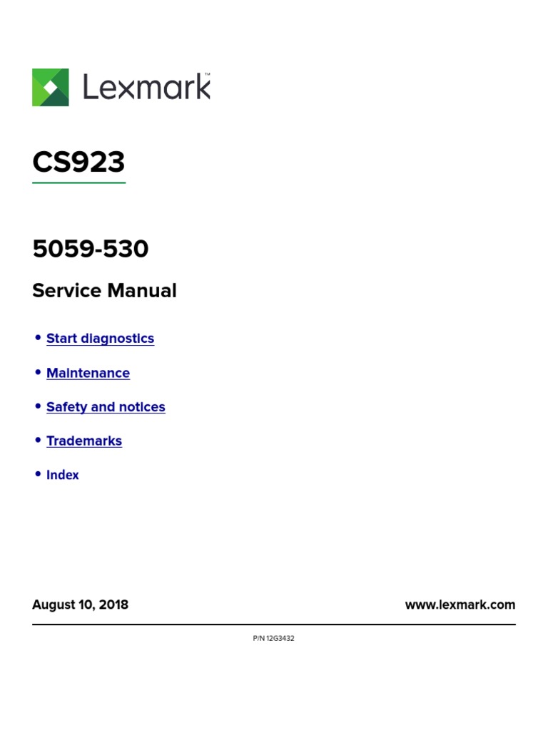 CS923 Service Manual | PDF | Printer (Computing) | Manufactured Goods