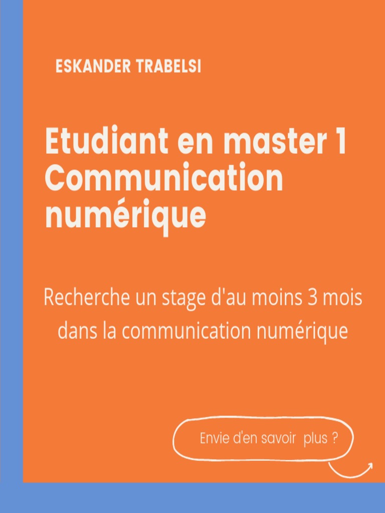 Stage en communication numérique - Eskander Trabelsi | PDF | Art ...
