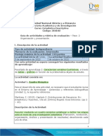 Guia de Actividades y Rúbrica de Evaluación - Unidad 1 - Paso 2 - Organización y Presentación