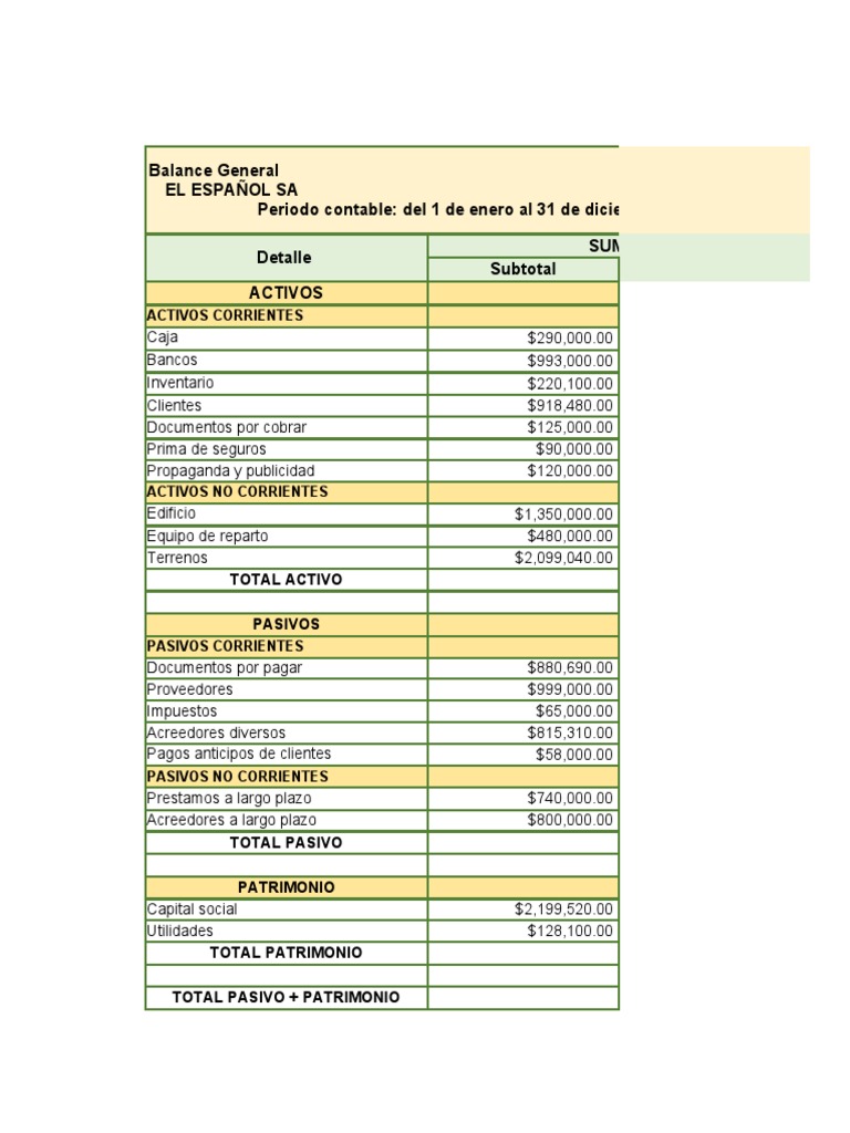 Balance General Detallado 2021 | PDF | Contabilidad | Hoja de balance