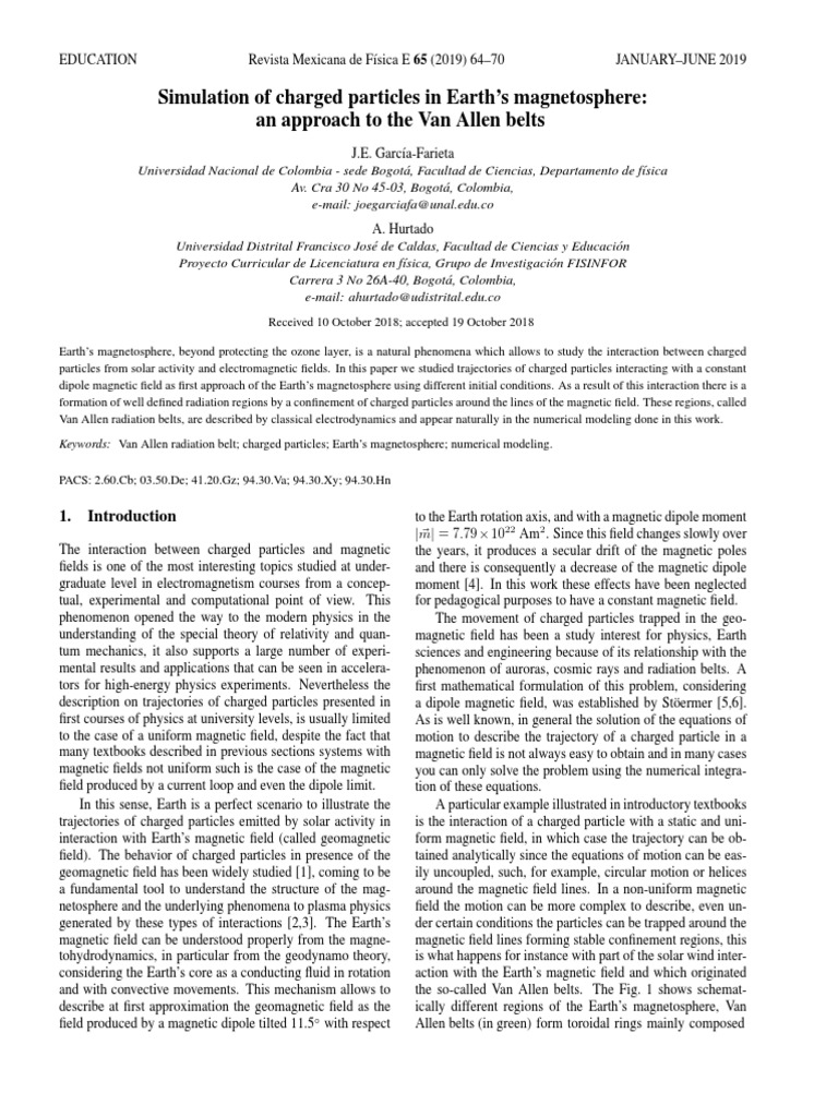 Simulation of Charged Particles in Earths Magneto | PDF | Magnetic ...