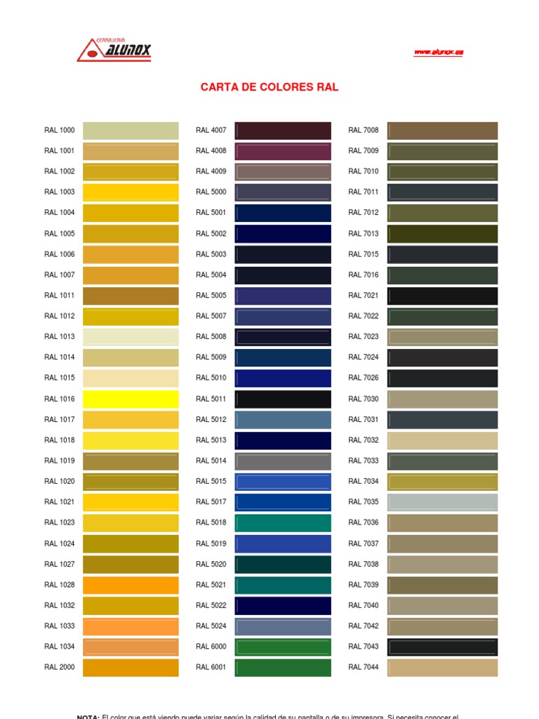 Carta de Colores RAL | PDF