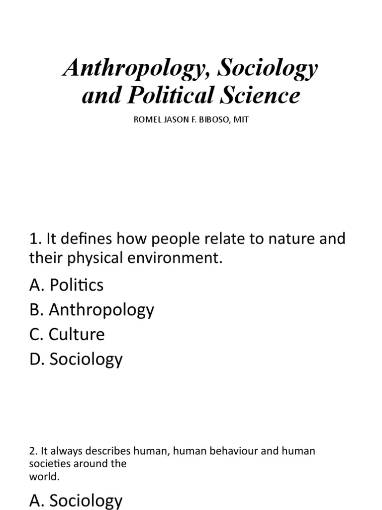 Intersections of Anthropology and Sociology | PDF | Sociology ...
