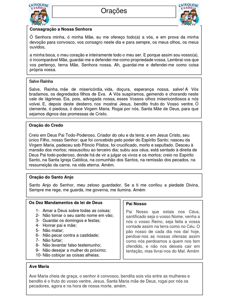 Orações Catequese Luciene Pdf Maria Mãe De Jesus Oração