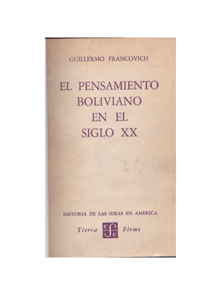 Pensamiento Boliviano-Guillermo Francovich | PDF