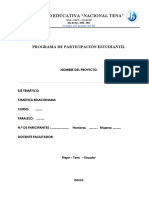 Estructura Del Proyecto de Vinculacion Con La Comunidad 2021 - 2022