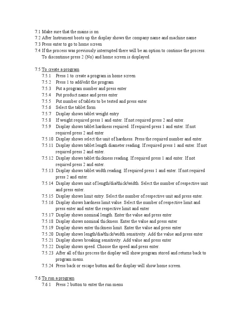 Tablet Testing Program Setup Guide | PDF | Tablet (Pharmacy) | Menu
