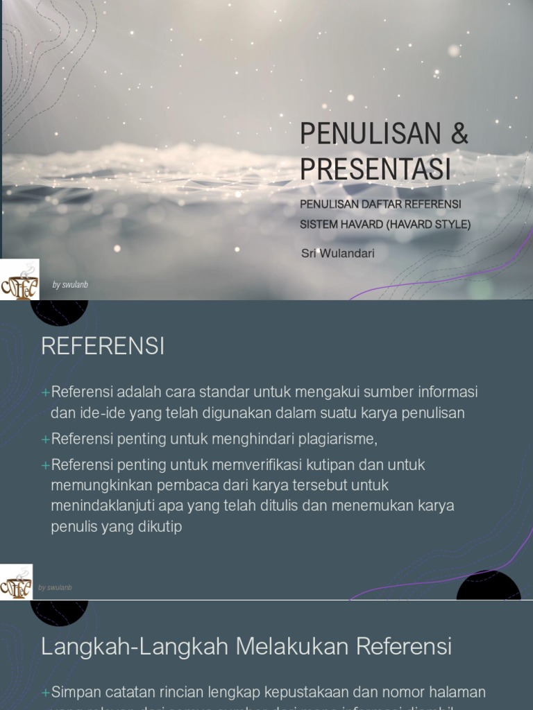 Penulisan Daftar Referensi Havard Style | PDF