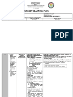 Weekly Learning Plan: Calculates The Measures of Central Tendency of Ungrouped and Grouped Data