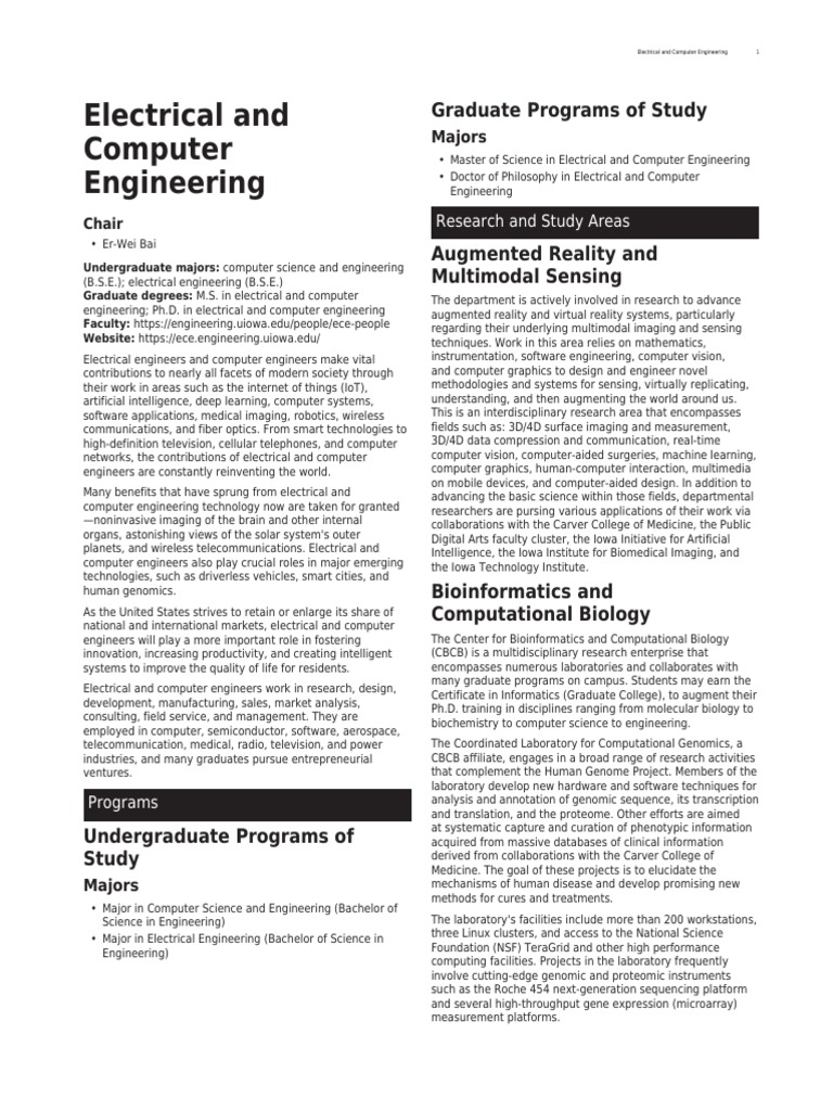 Electrical Computer Engineering PDF Electronic Engineering