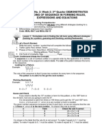 Math 6 Module No. 2: Week 2 Formulates Rules and Differentiates Expressions and Equations